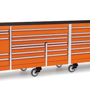 144" 26 Drawer Five Bank EPIQ™ Series Roll Cab with PowerDrawer (Electric Orange)